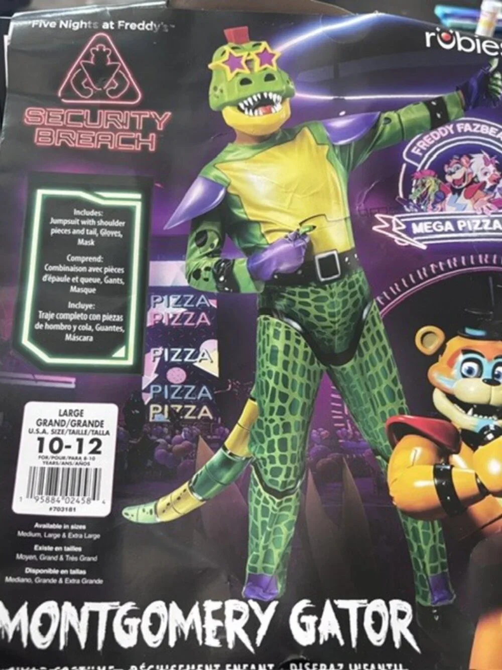 NEW Rubies Five Nights At Freddy's: Montgomery Gator Kids Costume, 10-12